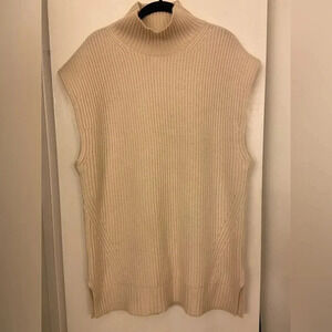 J. Crew Cashmere Sleeveless Turtleneck Tunic Heather Muslin Size M/L